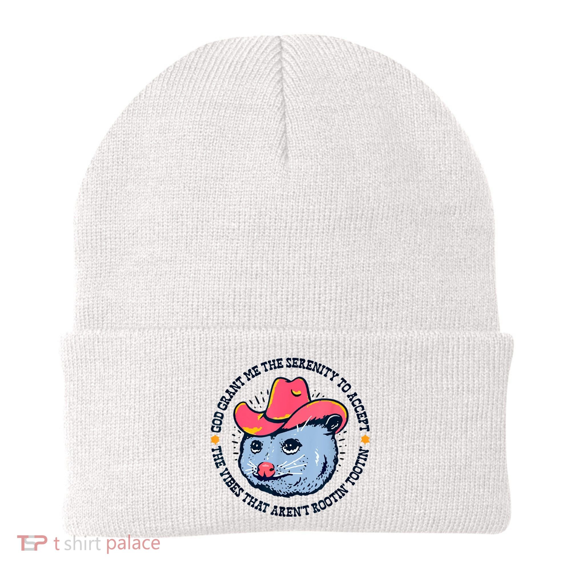 Accept The Vibes That Arent Rootin Tootin Funny Opossum Beanie