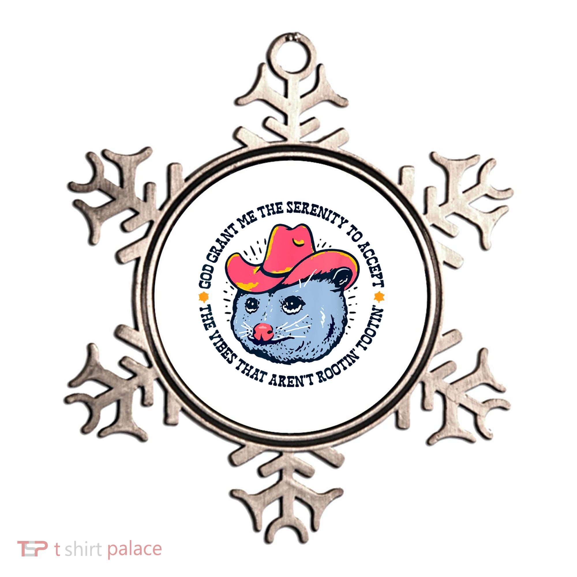 Accept The Vibes That Arent Rootin Tootin Funny Opossum Ornament
