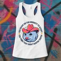 Accept The Vibes That Arent Rootin Tootin Funny Opossum Women's Tank Top thumb 3