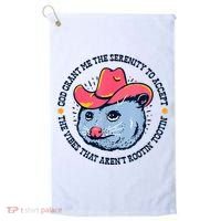 Accept The Vibes That Arent Rootin Tootin Funny Opossum Golf Towel thumb 0