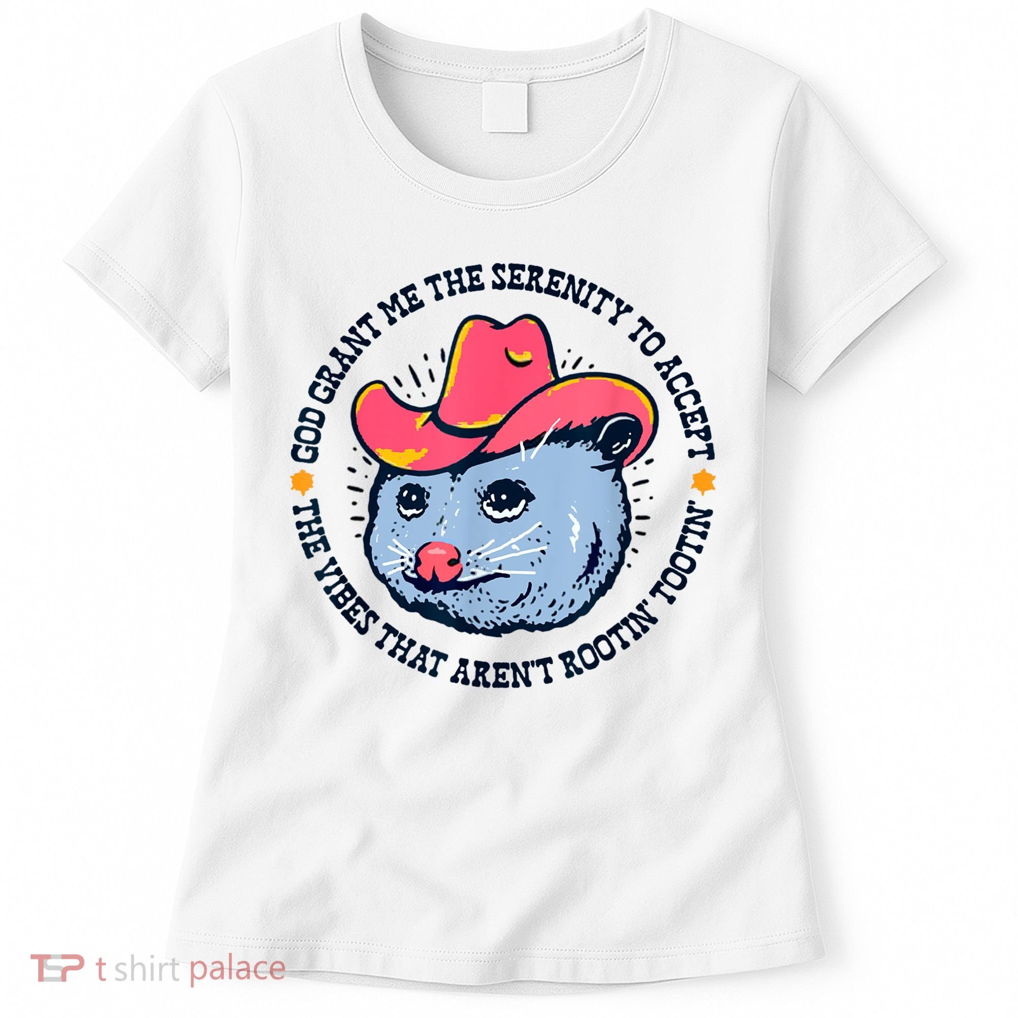 Accept The Vibes That Arent Rootin Tootin Funny Opossum Women's T-Shirt