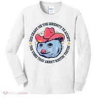 Accept The Vibes That Arent Rootin Tootin Funny Opossum Kids Long Sleeve Shirt thumb 0