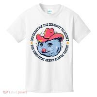 Accept The Vibes That Arent Rootin Tootin Funny Opossum Kids T-Shirt thumb 0
