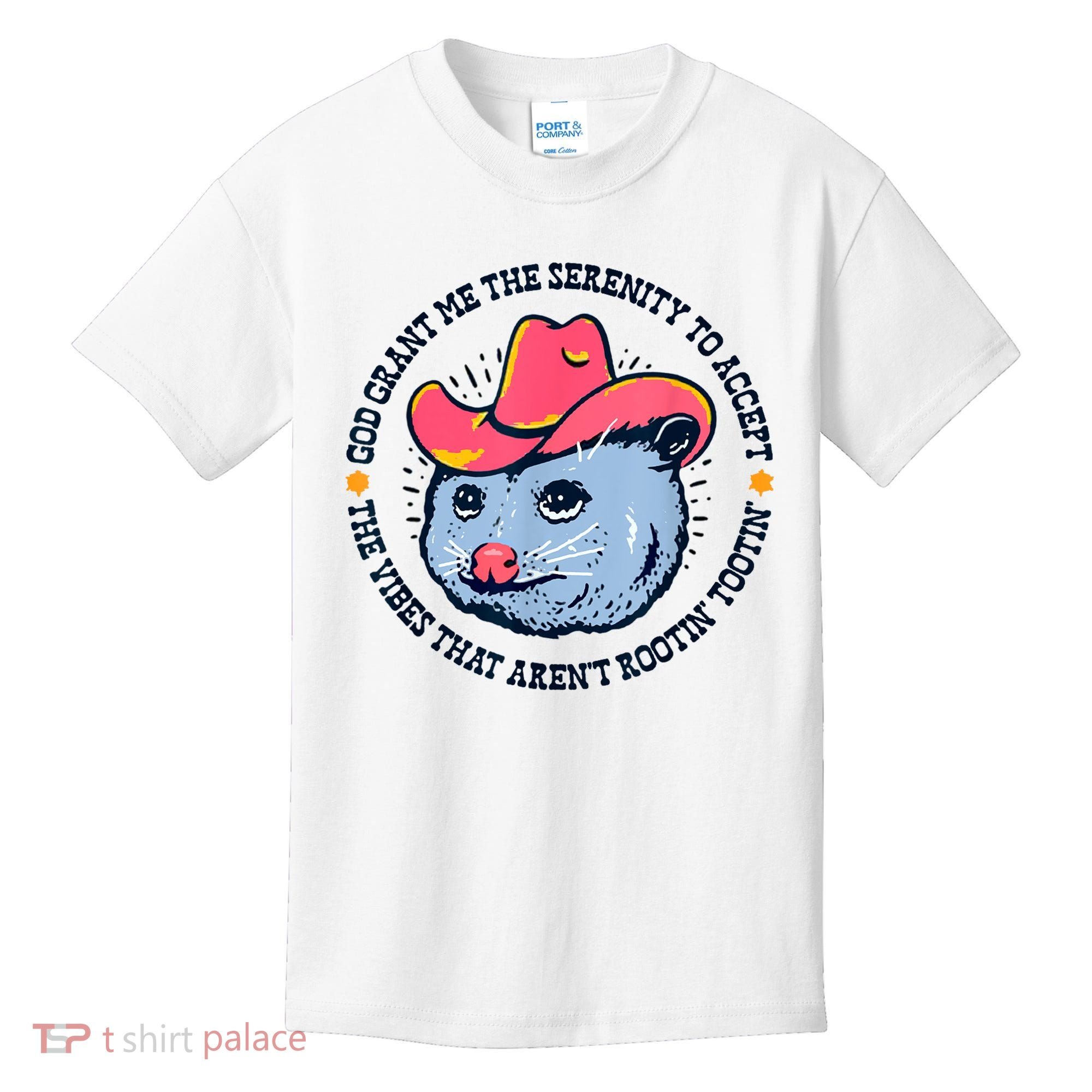 Accept The Vibes That Arent Rootin Tootin Funny Opossum Kids T-Shirt