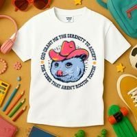 Accept The Vibes That Arent Rootin Tootin Funny Opossum Kids T-Shirt thumb 3