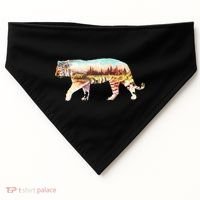 Adventurous Tiger Wilderness Graphic USA-Made Doggie Bandana thumb 0