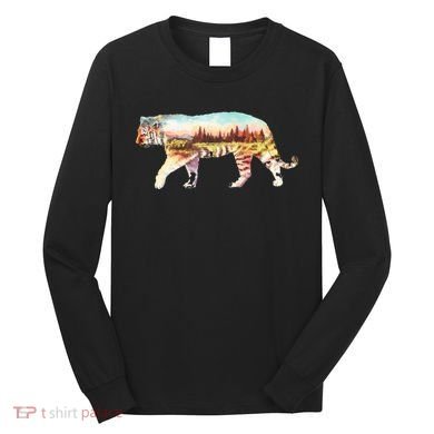 Adventurous Tiger Wilderness Graphic Long Sleeve Shirt
