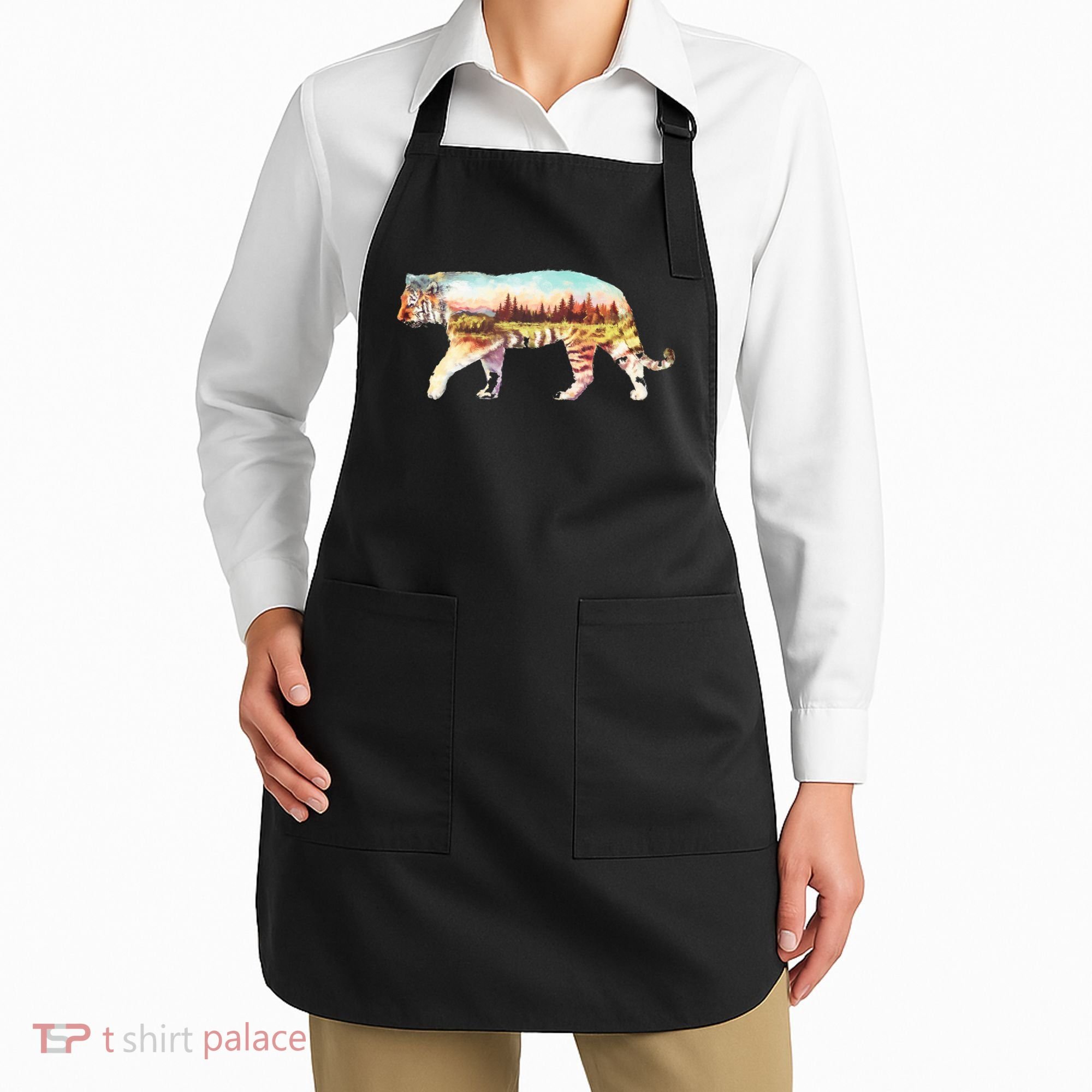 Adventurous Tiger Wilderness Graphic Apron