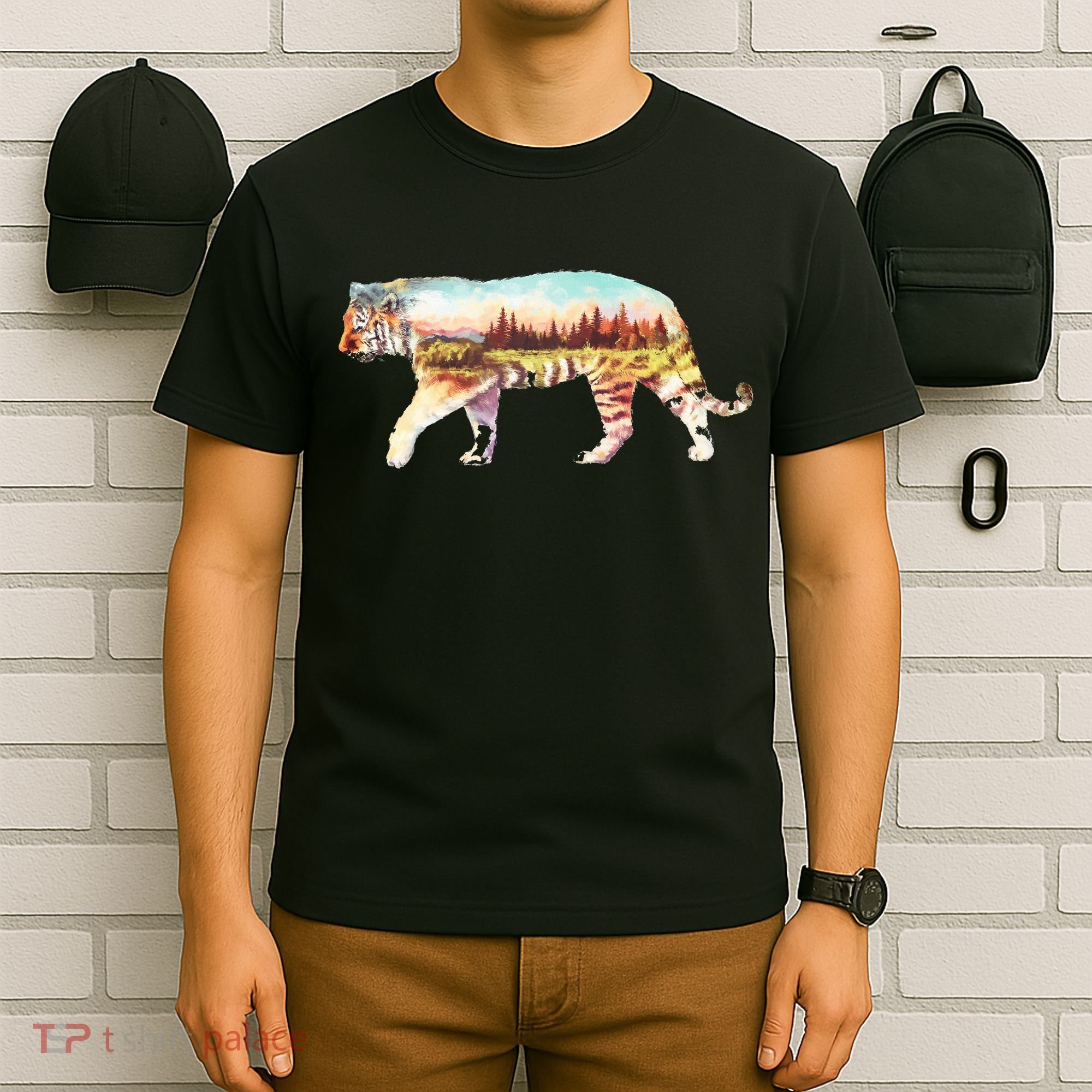 Adventurous Tiger Wilderness Graphic T-Shirt