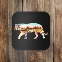 Adventurous Tiger Wilderness Graphic Coaster thumb 0