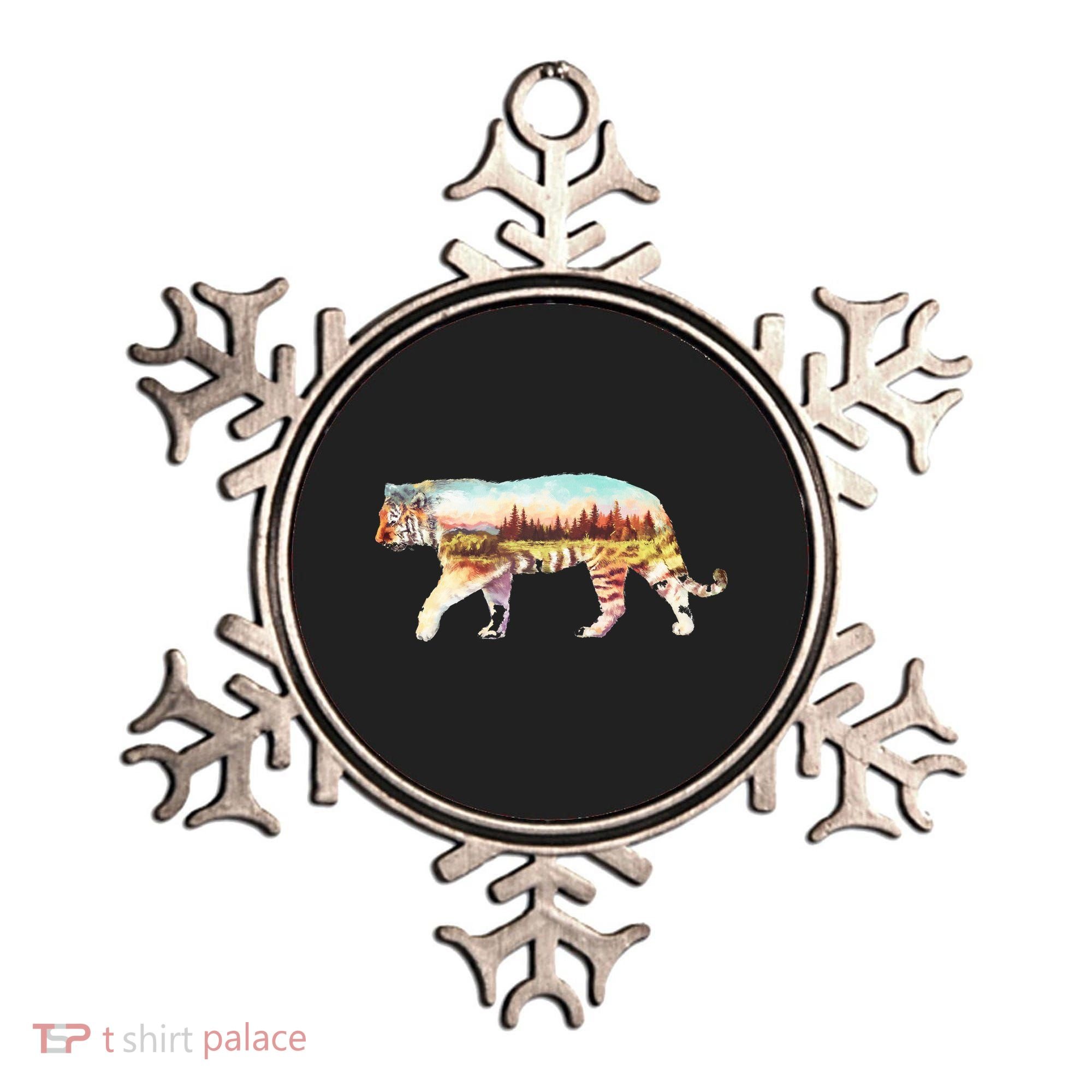 Adventurous Tiger Wilderness Graphic Ornament