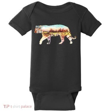 Adventurous Tiger Wilderness Graphic Baby Bodysuit