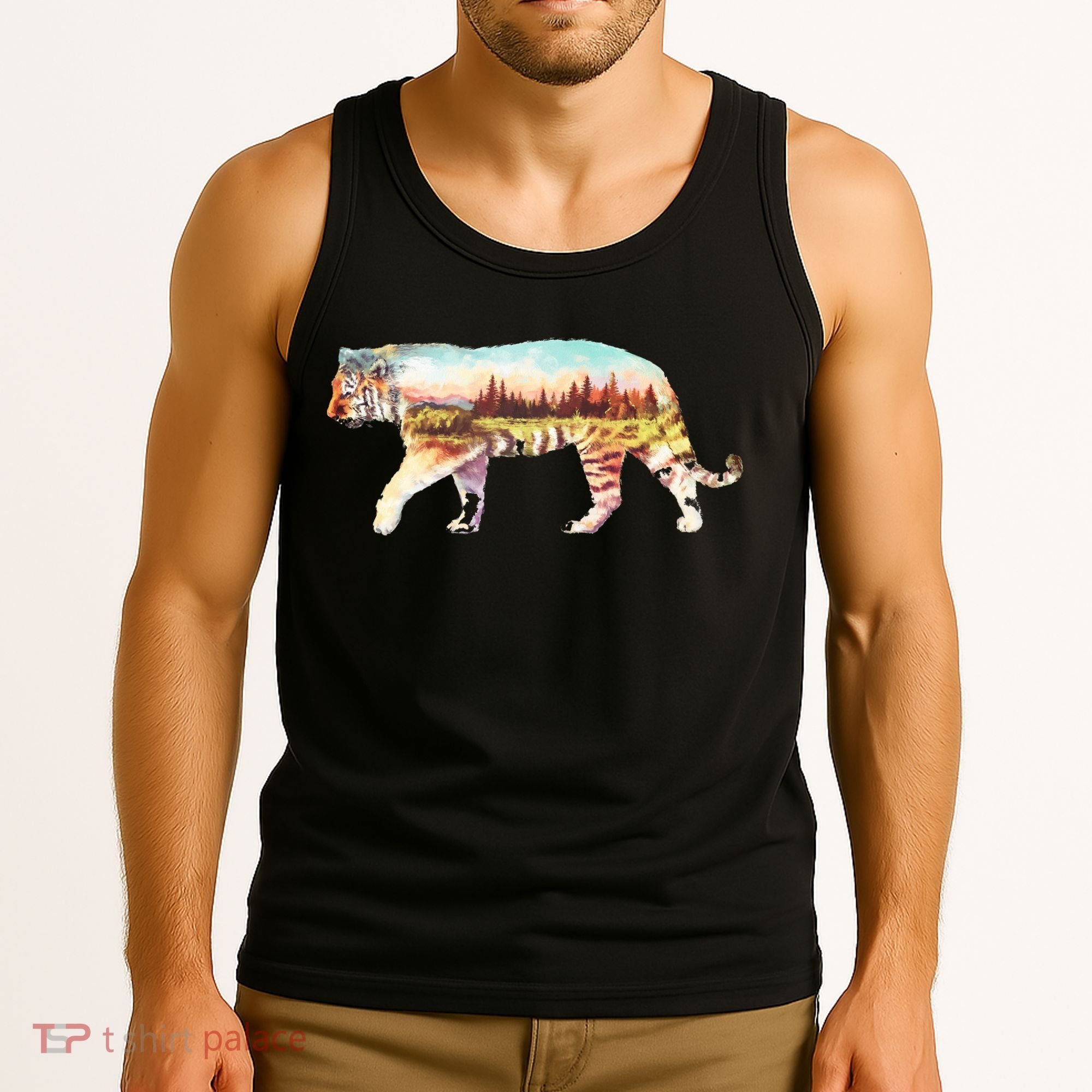 Adventurous Tiger Wilderness Graphic Tank Top