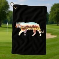 Adventurous Tiger Wilderness Graphic Golf Towel thumb 1