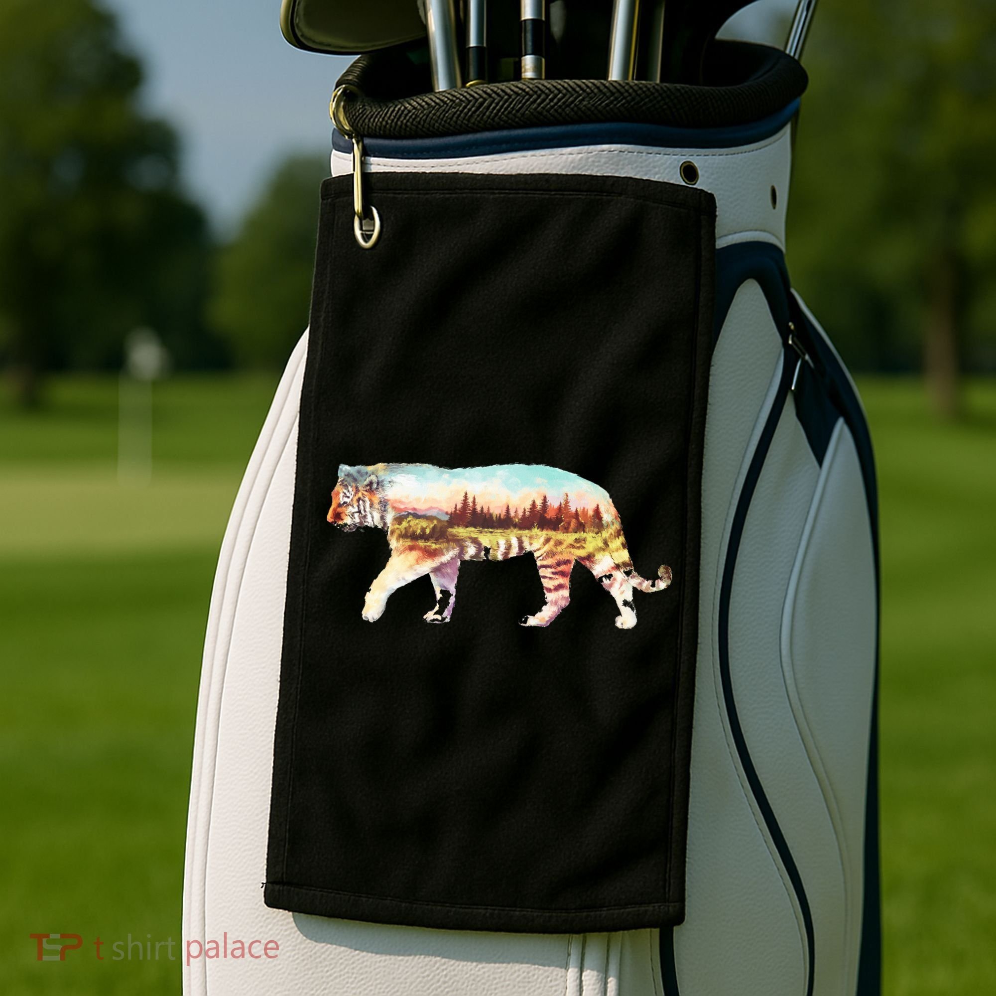 Adventurous Tiger Wilderness Graphic Golf Towel