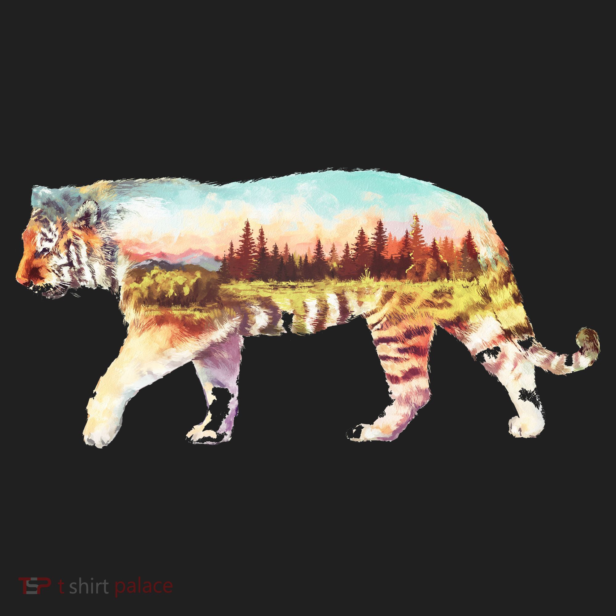 Adventurous Tiger Wilderness Graphic Golf Towel