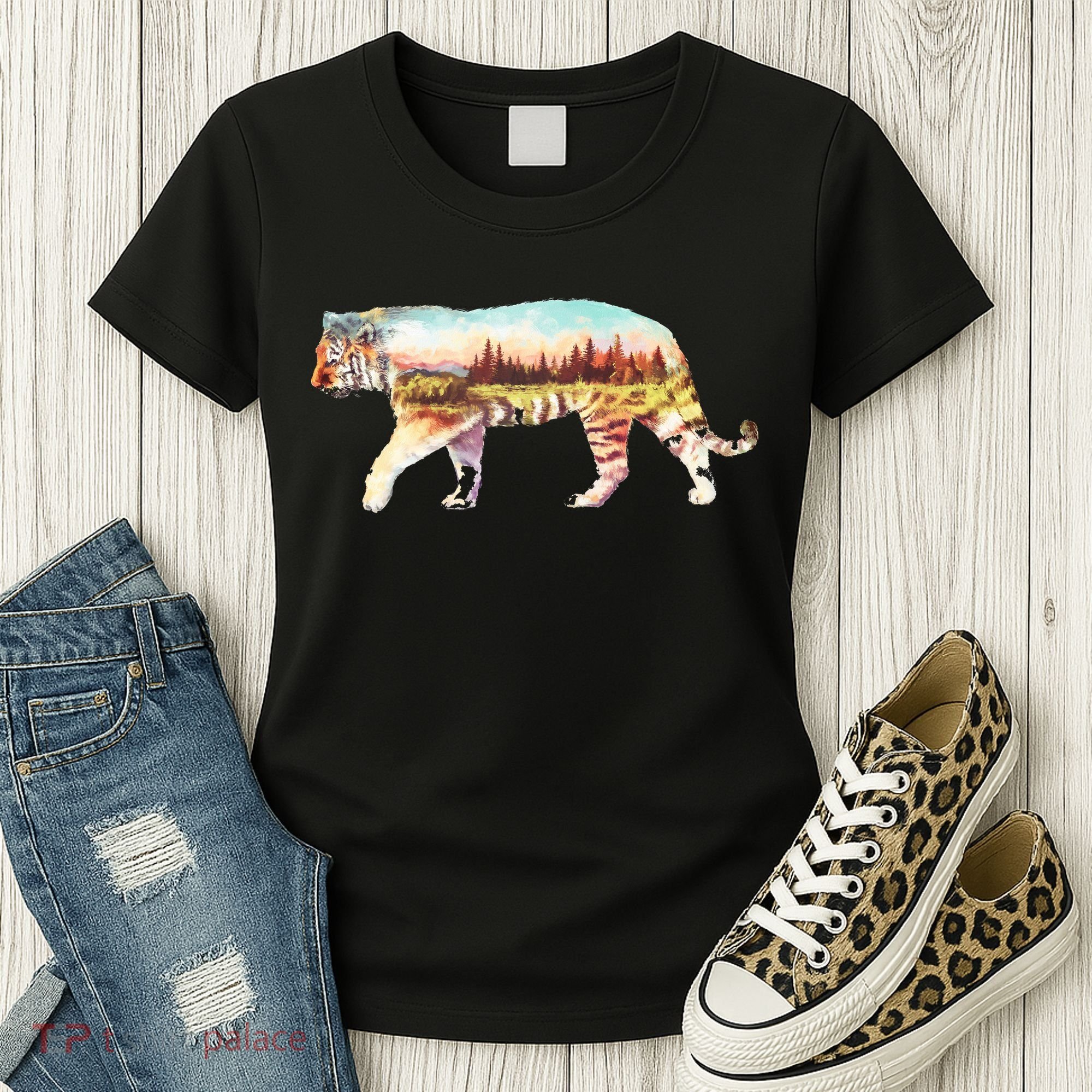 Adventurous Tiger Wilderness Graphic Women's T-Shirt
