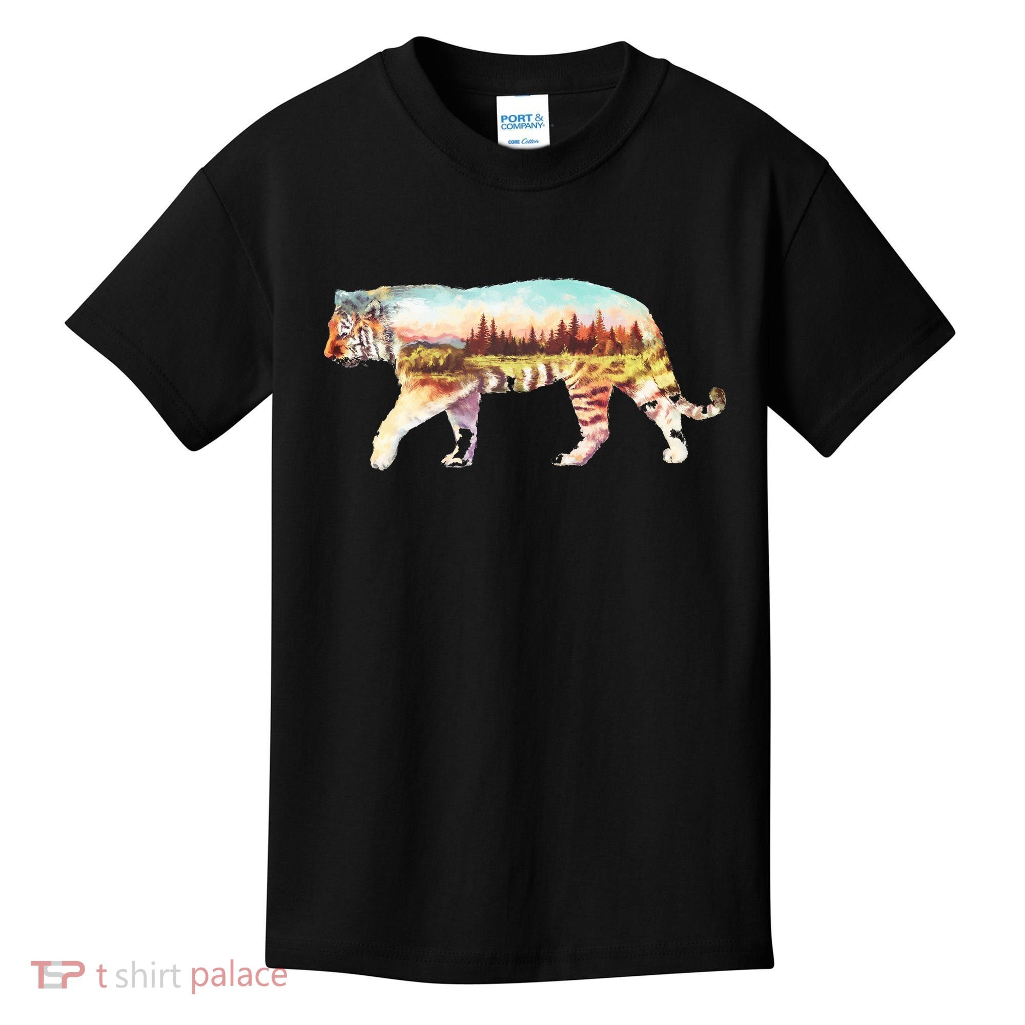Adventurous Tiger Wilderness Graphic Kids T-Shirt