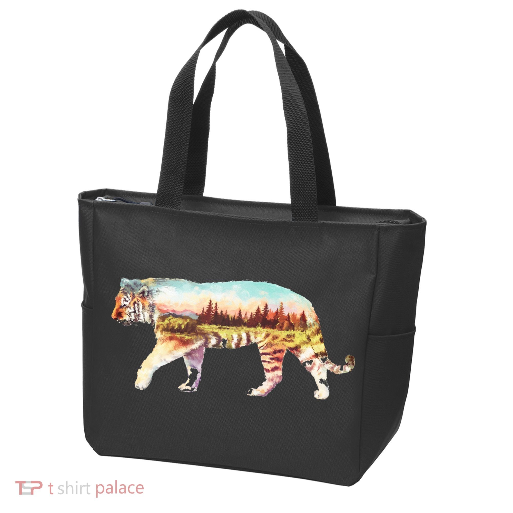 Adventurous Tiger Wilderness Graphic Tote Bag