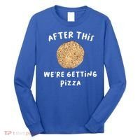 After This We're Getting Pizza Jewish Passover Matzah Seder Gift Long Sleeve Shirt thumb 0