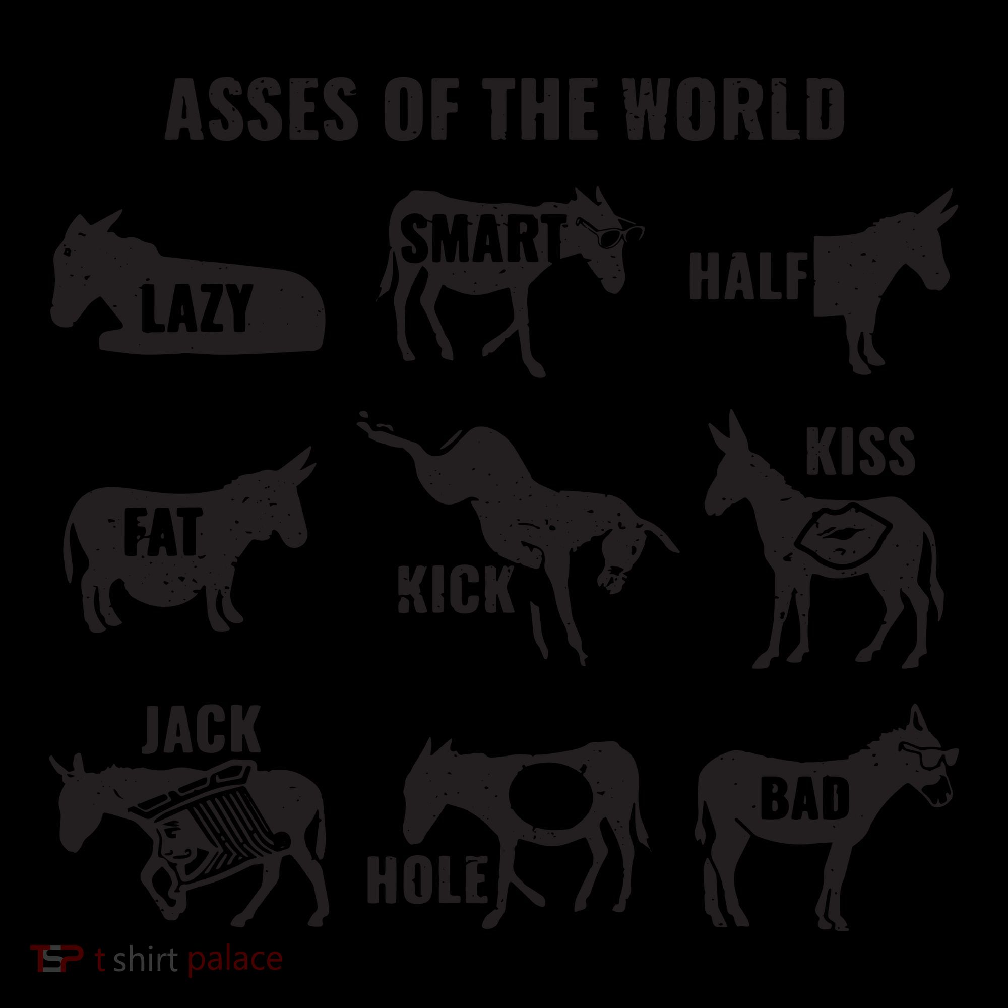 Asses The World Funny Lazy Smart Half Fat Kick Kick Donkey Coffee Mug