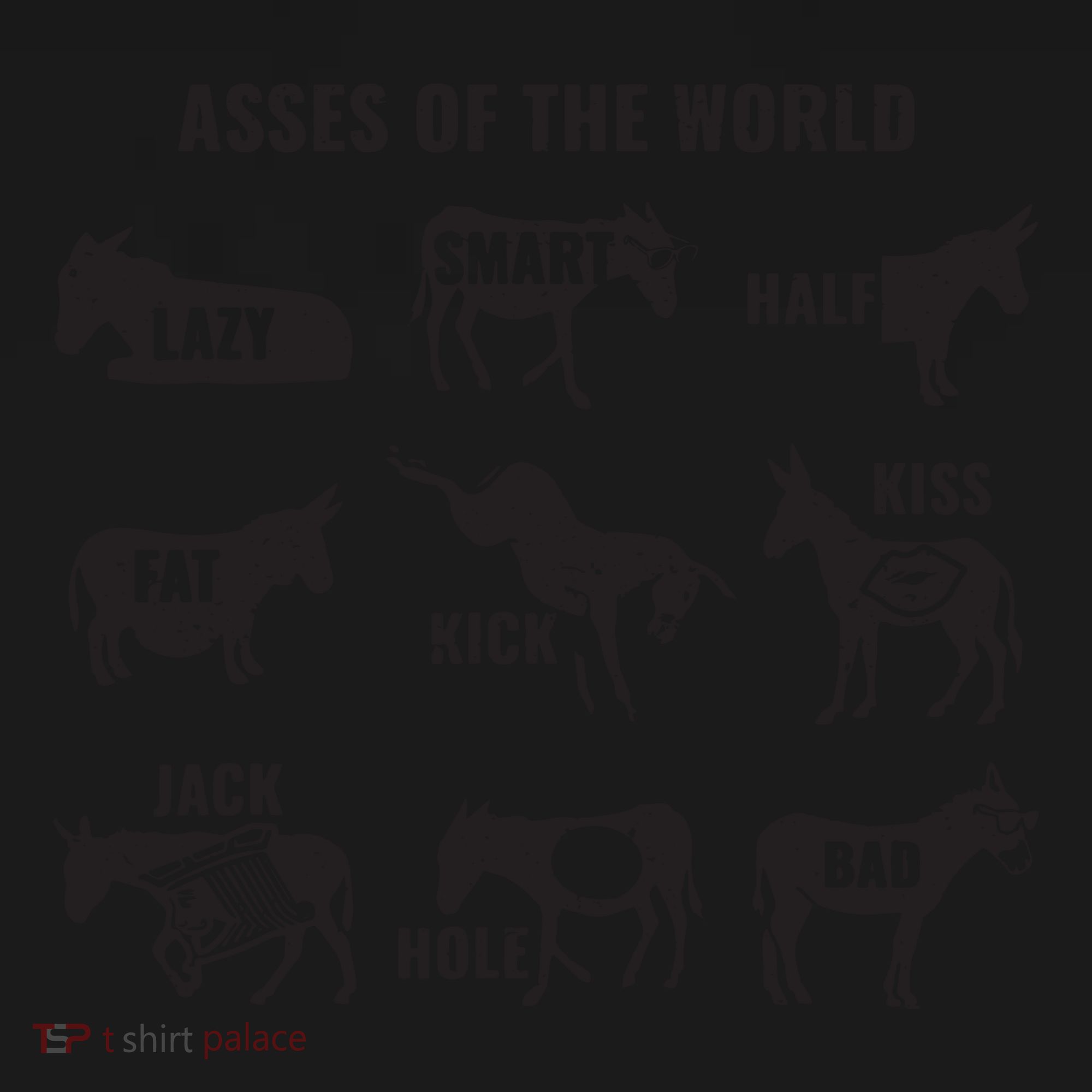 Asses The World Funny Lazy Smart Half Fat Kick Kick Donkey Ornament