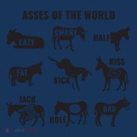 Asses The World Funny Lazy Smart Half Fat Kick Kick Donkey Coaster thumb 2