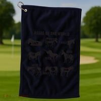 Asses The World Funny Lazy Smart Half Fat Kick Kick Donkey Golf Towel thumb 1