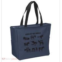 Asses The World Funny Lazy Smart Half Fat Kick Kick Donkey Tote Bag thumb 2