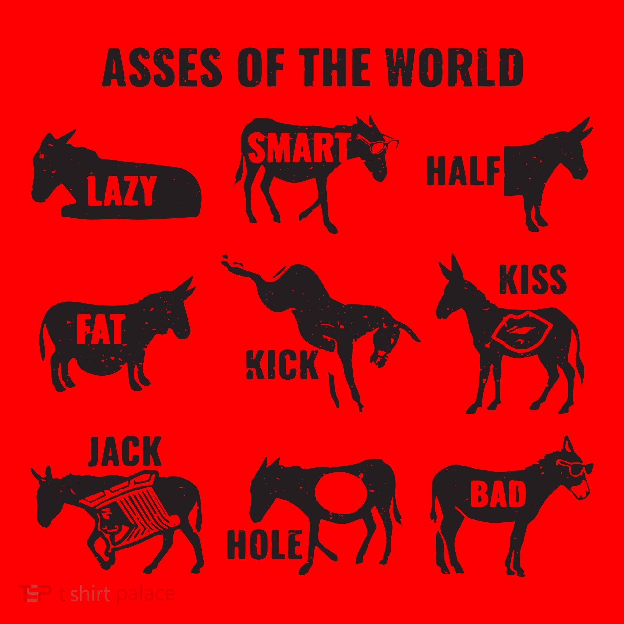 Asses The World Funny Lazy Smart Half Fat Kick Kick Donkey Santa Hat