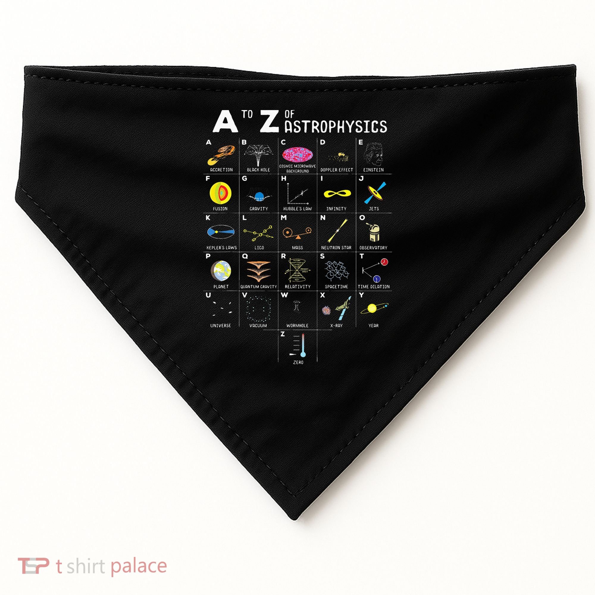A To Z Funny Astronomy Lover Astrophysics Astronomer Gift USA-Made Doggie Bandana
