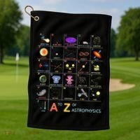 A To Z Funny Astronomy Lover Astrophysics Astronomer Golf Towel thumb 1