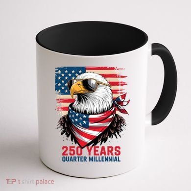 America USA 250 Years Quarter Millennial Eagle Coffee Mug back