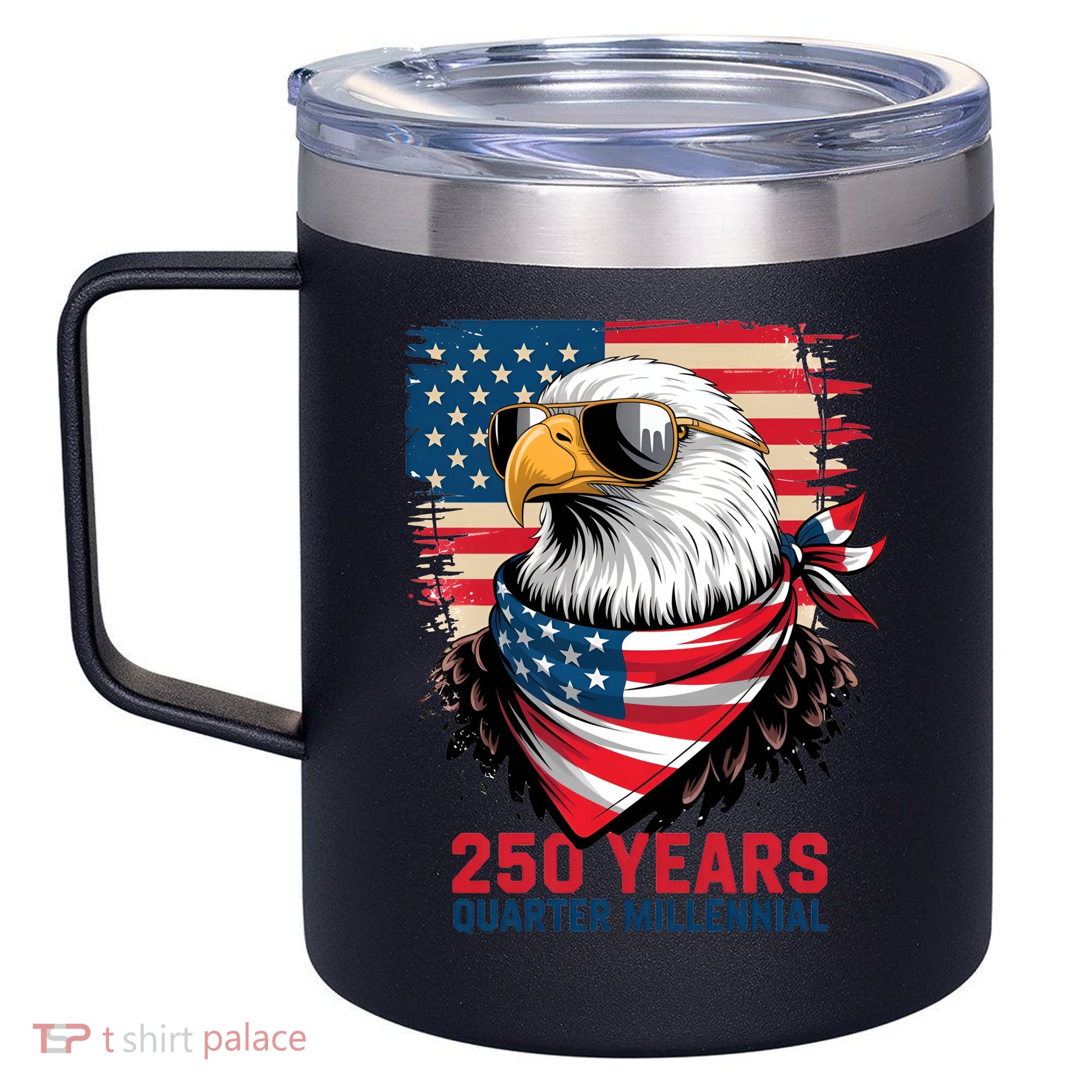 America USA 250 Years Quarter Millennial Eagle 12oz Stainless Steel Coffee Mug
