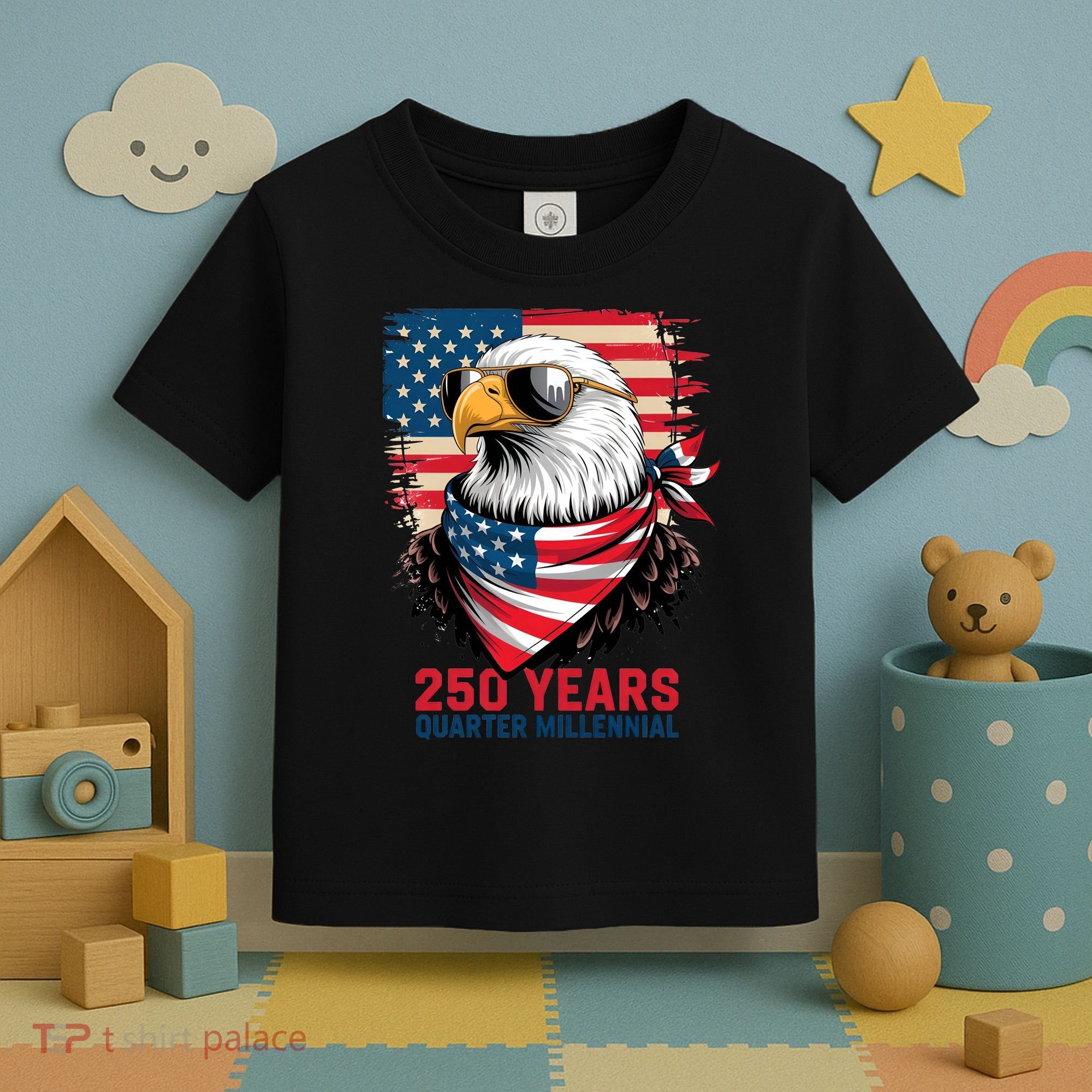 America USA 250 Years Quarter Millennial Eagle Toddler T-Shirt