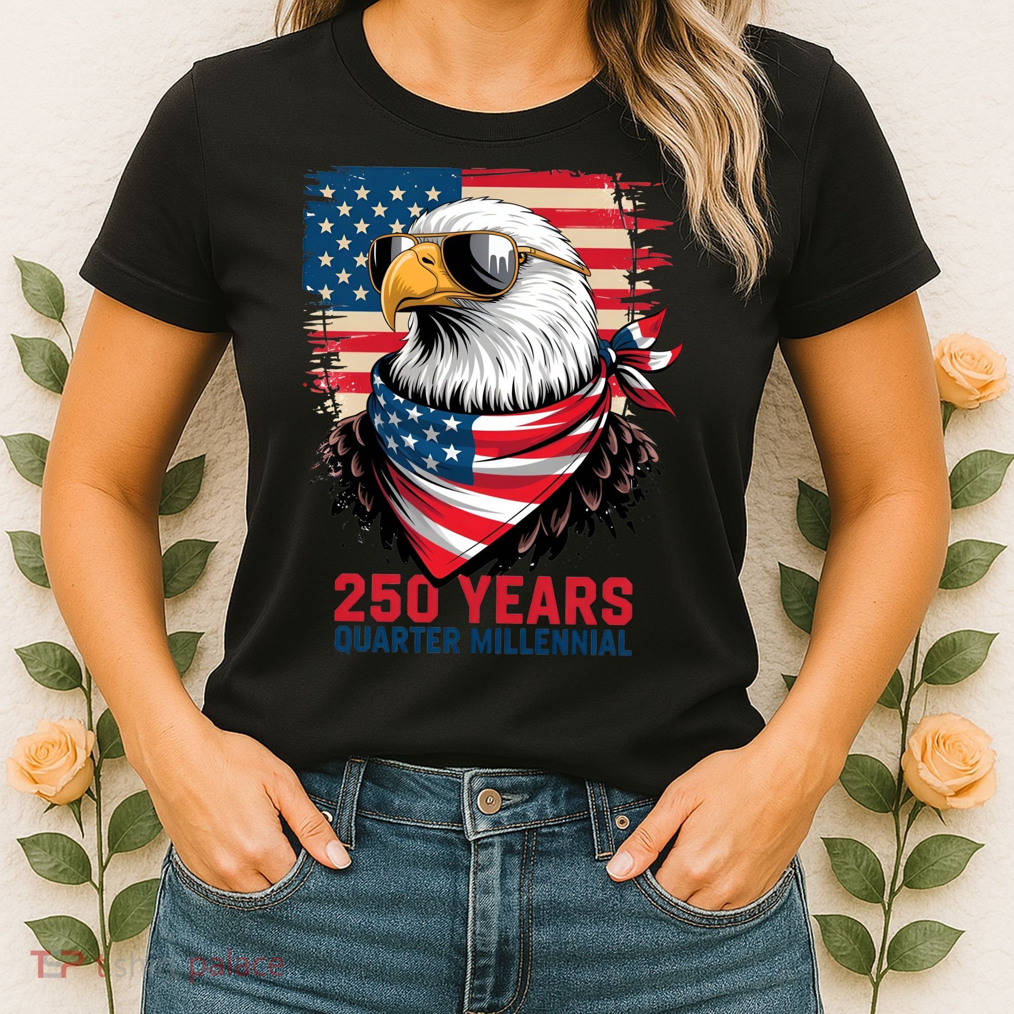 America USA 250 Years Quarter Millennial Eagle Women's T-Shirt