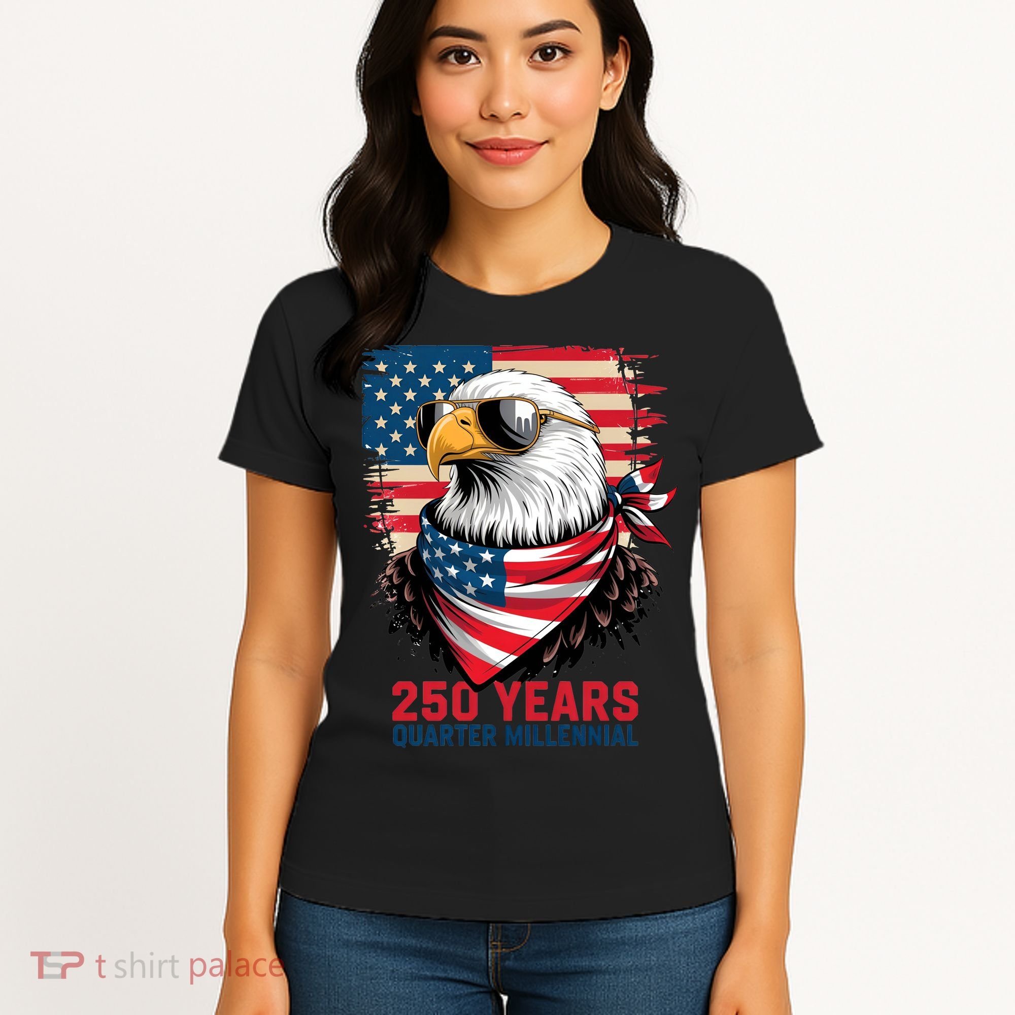 America USA 250 Years Quarter Millennial Eagle Women's T-Shirt