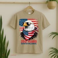 America USA 250 Years Quarter Millennial Eagle T-Shirt thumb 2