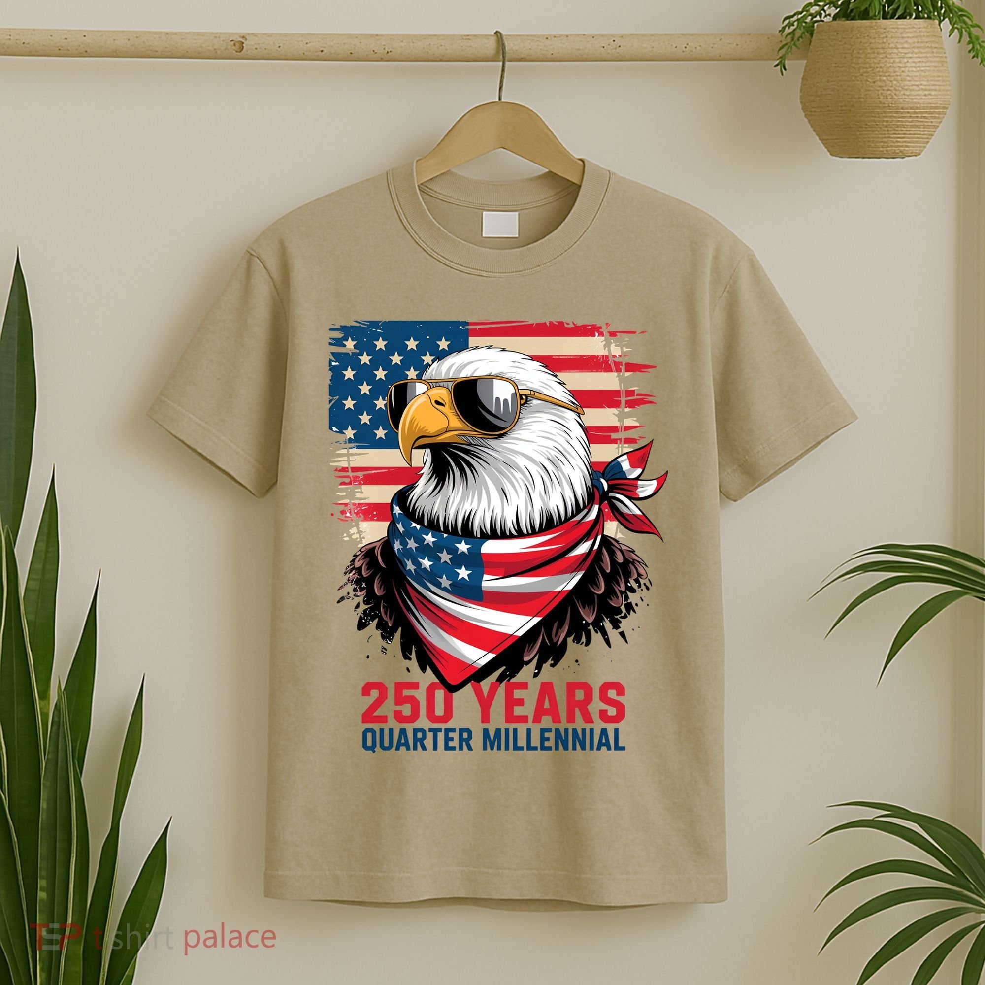 America USA 250 Years Quarter Millennial Eagle T-Shirt