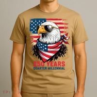 America USA 250 Years Quarter Millennial Eagle T-Shirt thumb 3