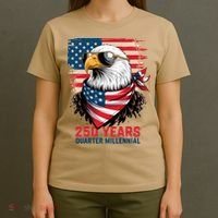 America USA 250 Years Quarter Millennial Eagle T-Shirt thumb 4