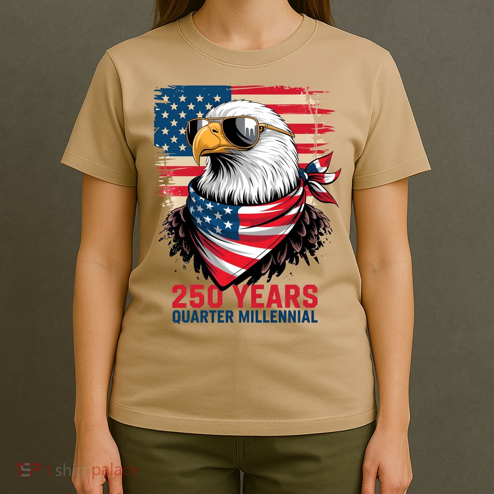 America USA 250 Years Quarter Millennial Eagle T-Shirt