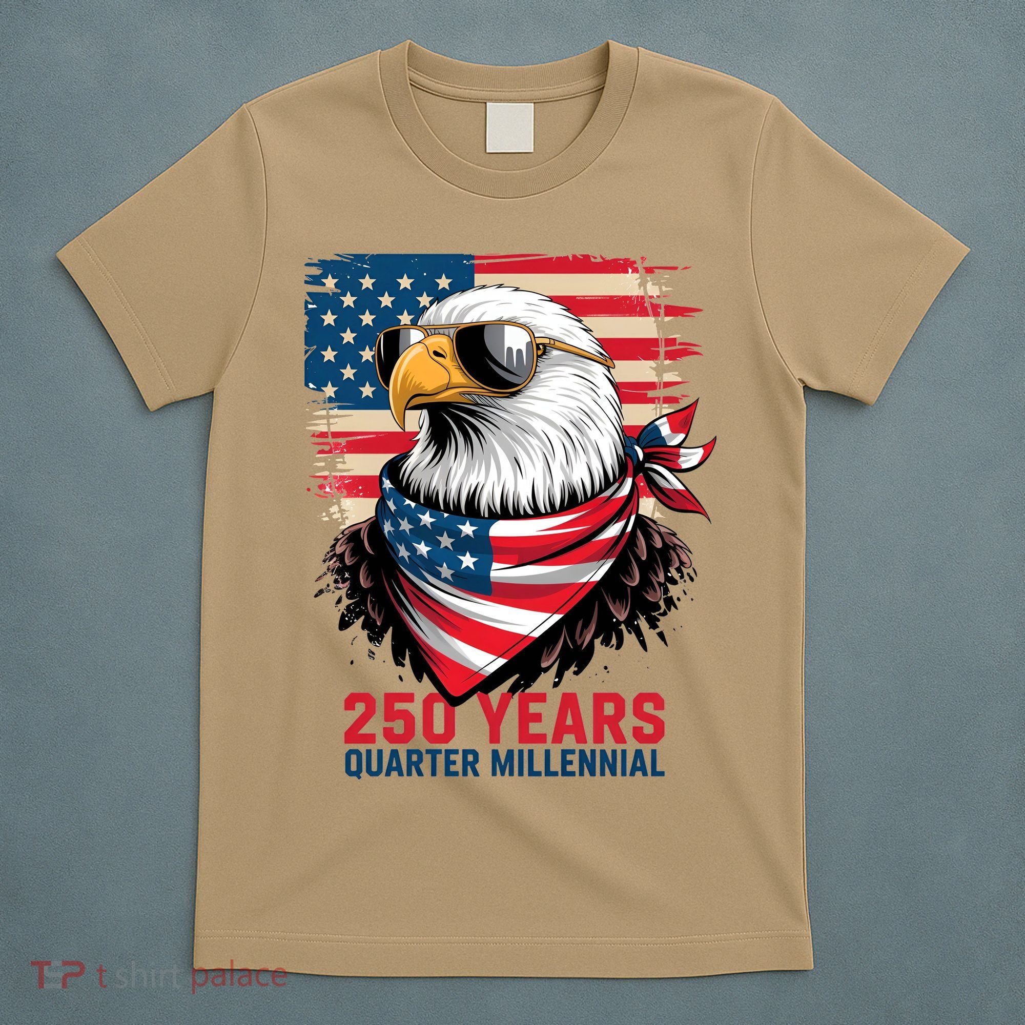 America USA 250 Years Quarter Millennial Eagle T-Shirt