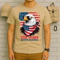 America USA 250 Years Quarter Millennial Eagle T-Shirt thumb 6