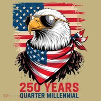 America USA 250 Years Quarter Millennial Eagle T-Shirt thumb 7