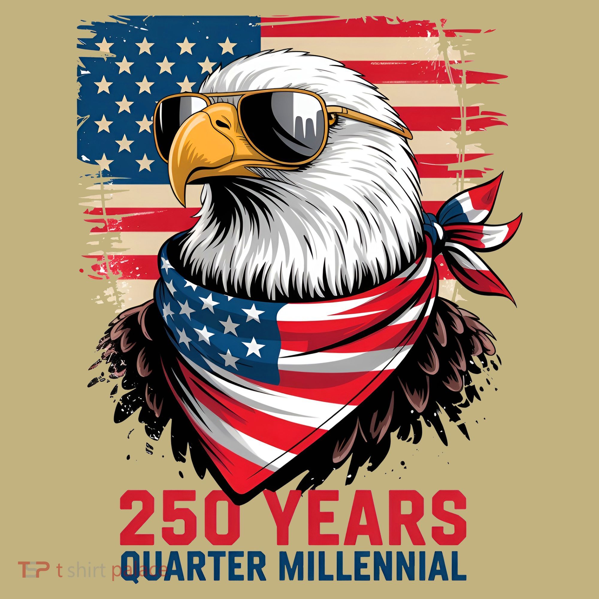 America USA 250 Years Quarter Millennial Eagle T-Shirt