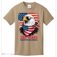 America USA 250 Years Quarter Millennial Eagle Kids T-Shirt thumb 0