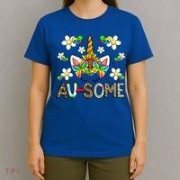 Ausome Unicorn Autism Awareness Neurodiversity Celebration Gift T-Shirt thumb 4