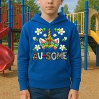 Ausome Unicorn Autism Awareness Neurodiversity Celebration Gift Kids Hoodie thumb 2