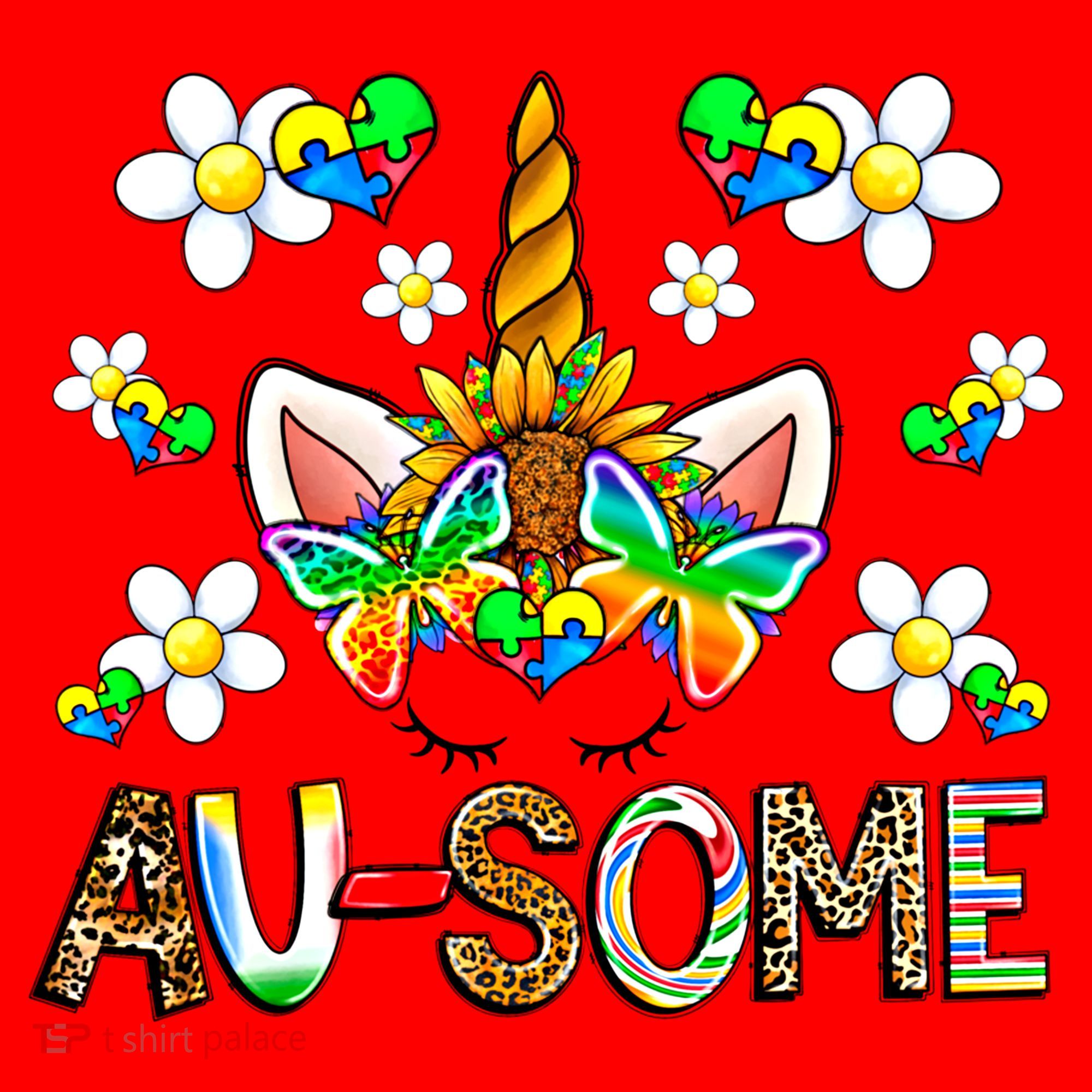 Ausome Unicorn Autism Awareness Neurodiversity Celebration Gift Santa Hat